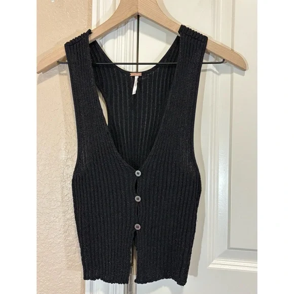 Free People Seascape Vest in Black Combo - Picture 4 of 11